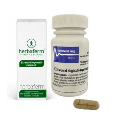 Herbaferm csepp 30 ml  és Element ARG 30 db kapszula 1 csomagban (1 havi adag)