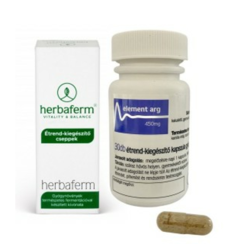 Herbaferm csepp 30 ml  és Element ARG 30 db kapszula 1 csomagban (1 havi adag)